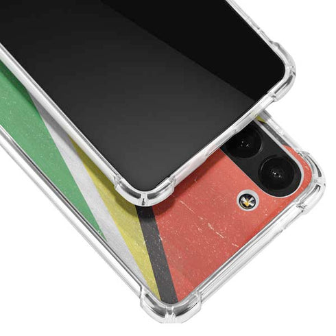 Guyana Flag Distressed Galaxy S23 Clear Case